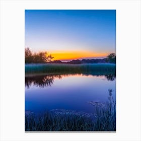 Sunrise Over Pond Waterscape Photography 1 Canvas Print