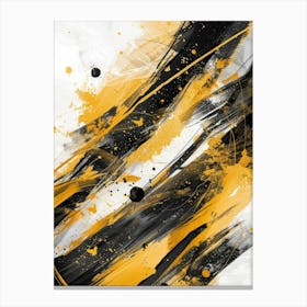 Abstract Black And Yellow Painting Canvas Print