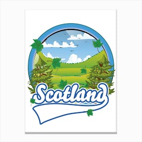 Scotland travel logo cartoon Canvas Print