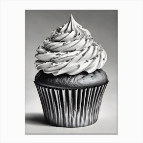 Cupcake In Black And White Canvas Print