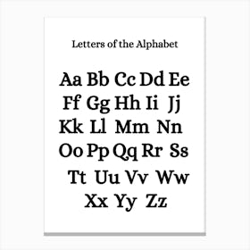 Educational Poster Letters Of The Alphabet Canvas Print