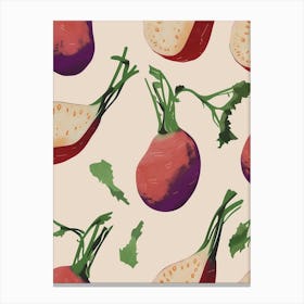 Turnip Root Vegetable Pattern Illustration 4 Canvas Print