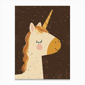 Pattern Mocha Unicorn 1 Canvas Print