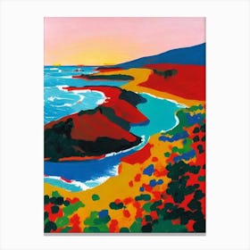 El Cotillo Beach, Fuerteventura, Spain Hockney Style Canvas Print