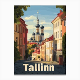 Aihrgdesign A Vintage Travel Poster Of Tallinn 3 Canvas Print