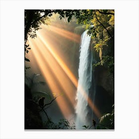 Sunrise Over A Waterfall Canvas Print