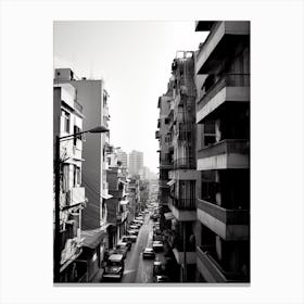 Beirut, Lebanon, Mediterranean Black And White Photography Analogue 6 Canvas Print