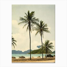 Chaweng Beach Koh Samui Thailand Vintage Canvas Print