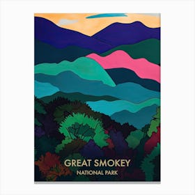 Great Smokey National Park Travel Poster Matisse Style 4 Canvas Print