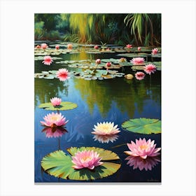 Pink Water Lilies Canvas Print