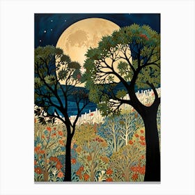 William Morris Moonlight In The Trees 11 Canvas Print