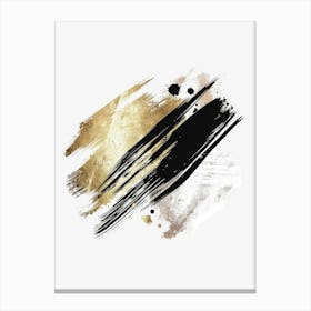 Gold And Black Brush Strokes 51 Canvas Print