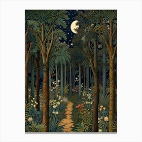 William Morris Forest At Night 9 Canvas Print