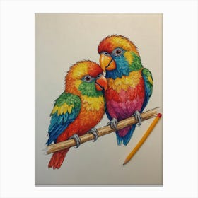 Two Parrots 4 Canvas Print
