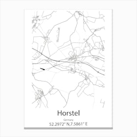 Horstel,Germany Minimalist Map Canvas Print