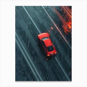 Car Driving In Rain 1 Canvas Print