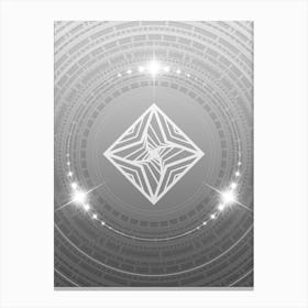 Geometric Glyph in White and Silver with Sparkle Array n.0119 Canvas Print