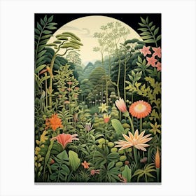 Naples Botanical Garden Usa Henri Rousseau Style Canvas Print