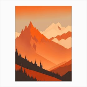 Misty Mountains Vertical Composition In Orange Tone 86 Canvas Print
