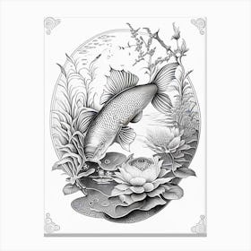 Doitsu Koi Fish Haeckel Style Illustastration Canvas Print