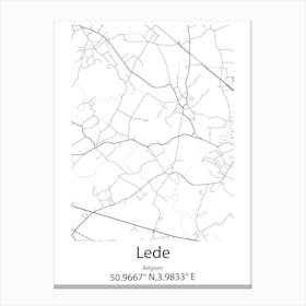 Lede,Belgium Minimalist Map Canvas Print