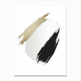 Black And Gold Brushstrokes Canvas Print