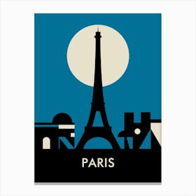 Paris Skyline Blue Canvas Print