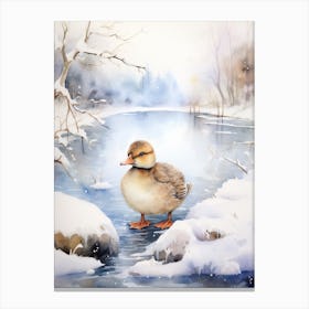 Snowy Duckling 3 Canvas Print