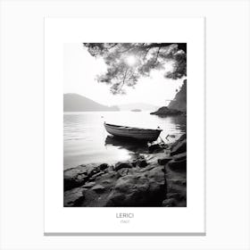 Poster Of Lerici, Italy, Black And White Photo 4 Canvas Print