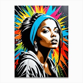 Graffiti Mural Of Beautiful Hip Hop Girl 19 Canvas Print