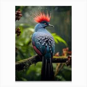 Vivid Canopy: Victoria Crowned Pigeon Wall Print Canvas Print