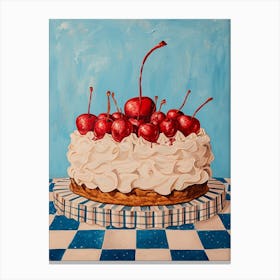Cake Blue Checkerboard 2 Canvas Print