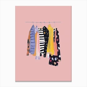 Clothes Hanging On A Line Canvas Print