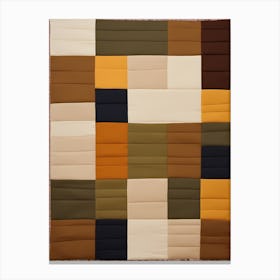 American Patchwork Quilting Inspired Art Earth Tones, 1203 Canvas Print