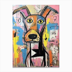 Barking Monochrome Melodies: Neo-Expressionist Dog Tales Canvas Print