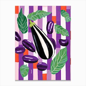 Eggplant Summer Illustration 4 Canvas Print