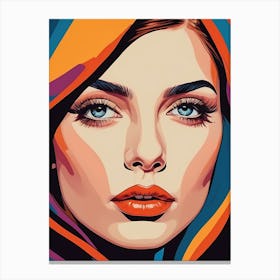 Woman Portrait In The Style Of Pop Art (62) Canvas Print