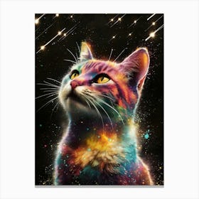 Starry Sky Cat Canvas Print