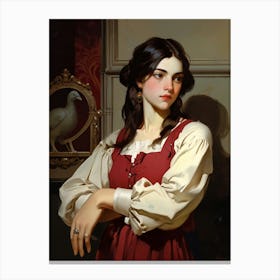 Lady In Red Canvas Print