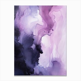 Lilac And Black Flow Asbtract Painting 3 Canvas Print