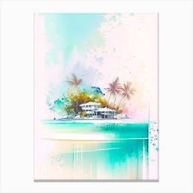 The Maldives Maldives Watercolour Pastel Tropical Destination Canvas Print