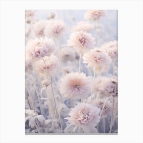 Frosty Botanical Scabiosa 3 Canvas Print