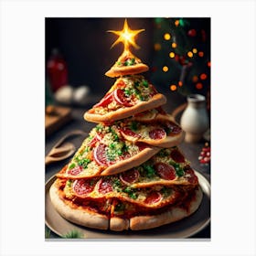 Pizza Christmas Tree Copy Canvas Print