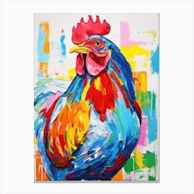 Colourful Bird Painting Chicken 1 Canvas Print