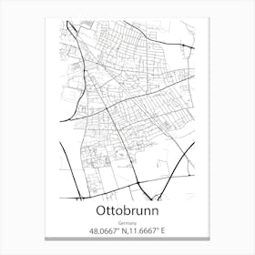 Ottobrunn,Germany Minimalist Map Canvas Print