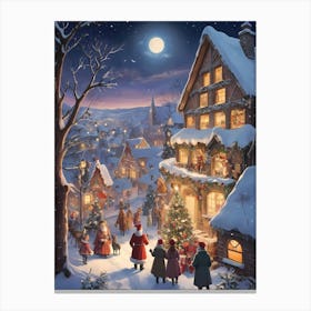 Christmas Village Art Canvas Print