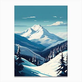 Whistler Blackcomb   British Columbia, Canada, Ski Resort Illustration 4 Simple Style Canvas Print