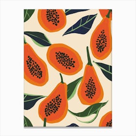 Papaya Pattern Illustration 4 Canvas Print