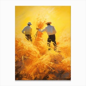 Two Men In A Wheat Field 1 Canvas Print