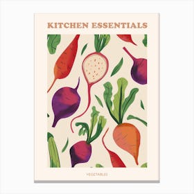 Vegetable Pattern Illustration Poster 3 Canvas Print